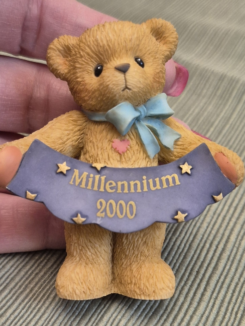 Cherished Teddies Millennium 2000 Bear Figurine Vintage Collectible Avon Exclus
